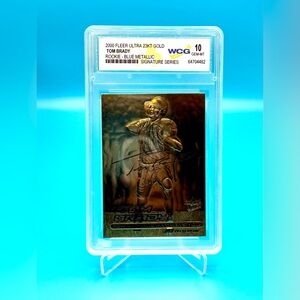 2000 Fleer Ultra 23KT🔥Tom Brady Blue Metallic Rookie🔥Signature Series! WCG 10